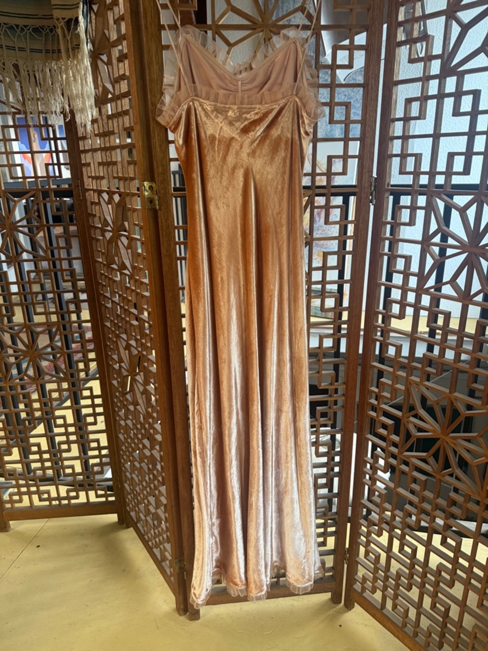 Doen Calsi Rose blush velvet Slip Dress XS - Picture 2 of 4